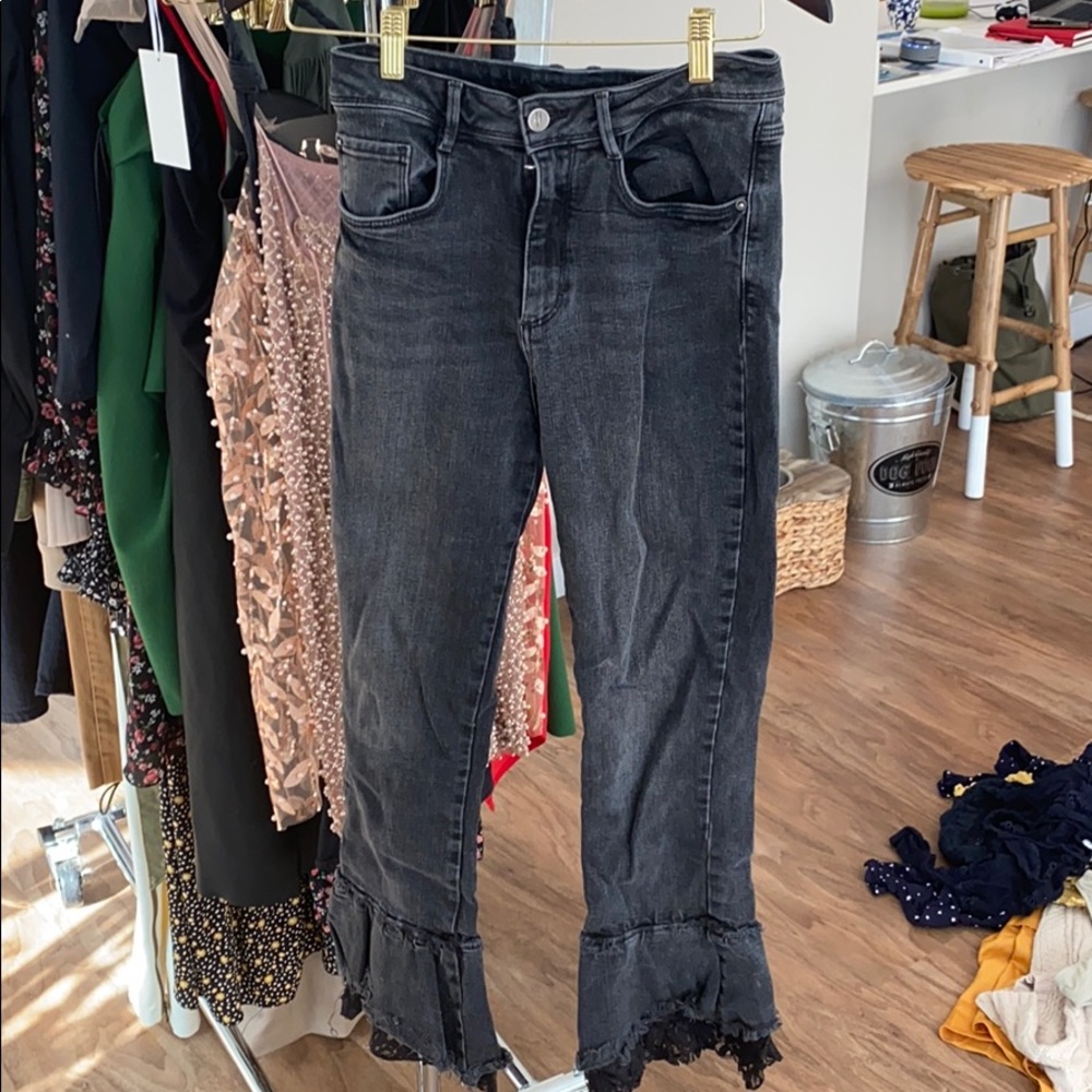 Zara cool bottomed black jeans